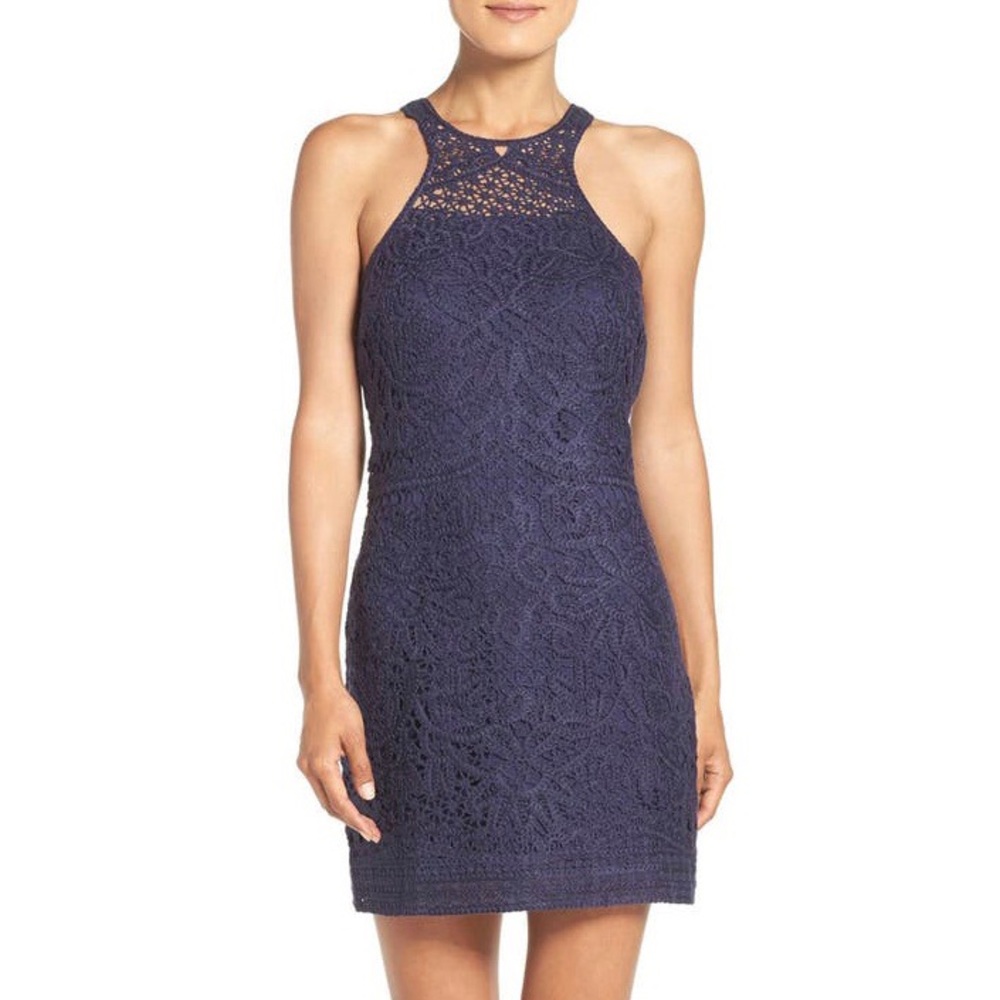 Lilly Pulitzer Jaimie Crochet Dress XS Navy